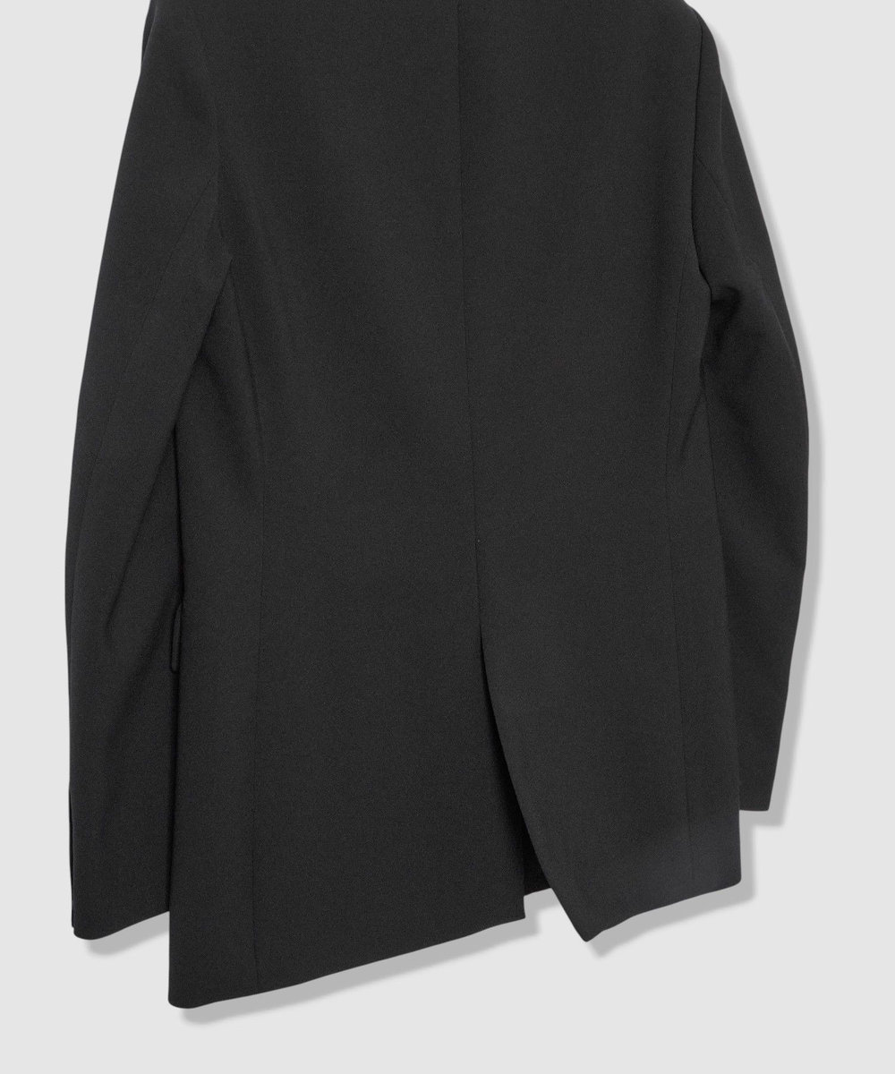 LOULOU WILLOUGHBY 【LOULOU WILLOUGHBY】ダブルクロスノーカラージャケット ブラック (95)