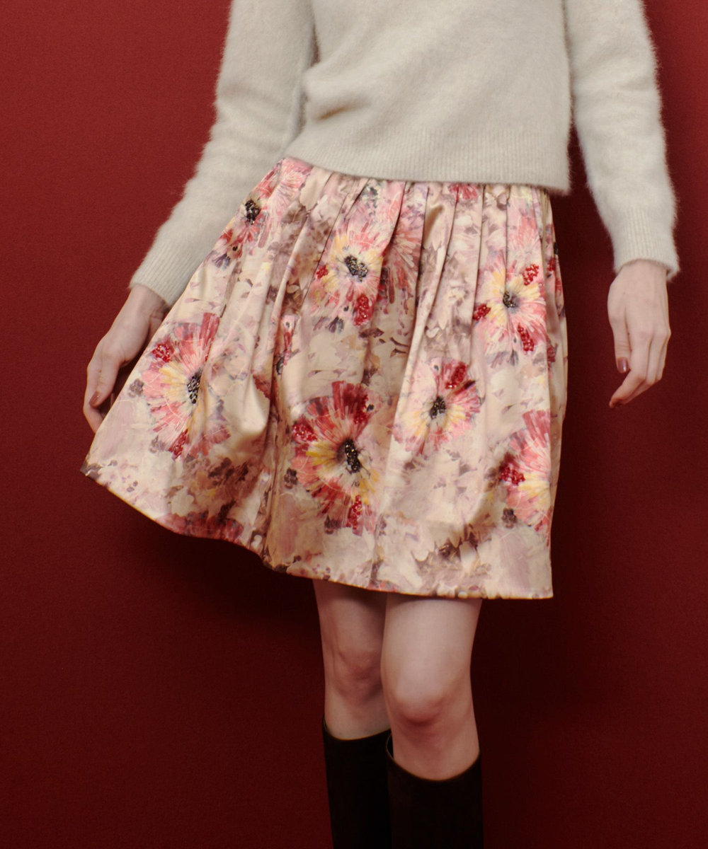 LOULOU WILLOUGHBY ＢＨＡＲＡＴ　ＳＩＬＫミニスカート ベージュ系 (19)