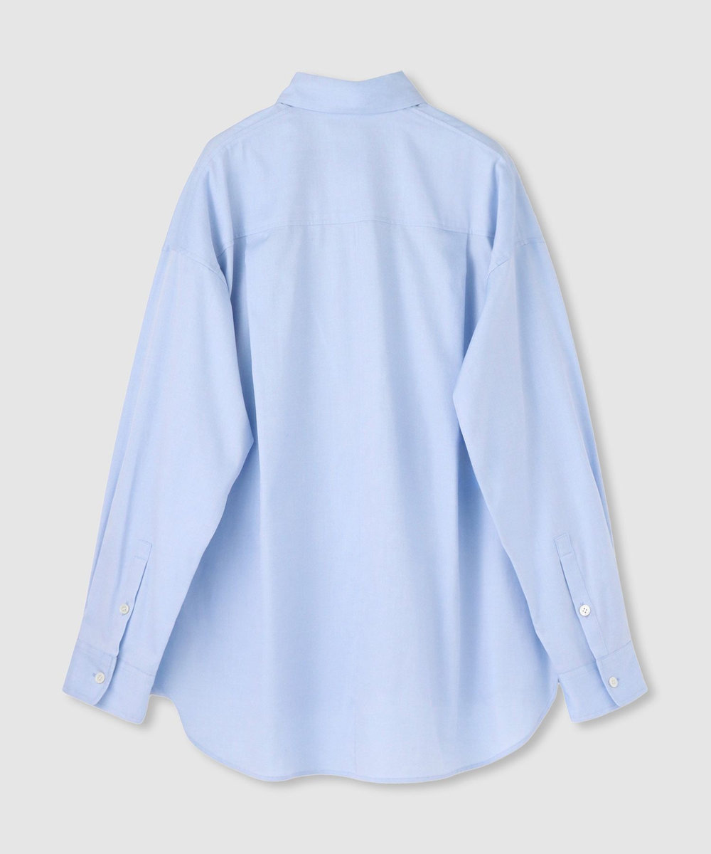 allureville コットンオックスラウンドヘムシャツ サックス (63)