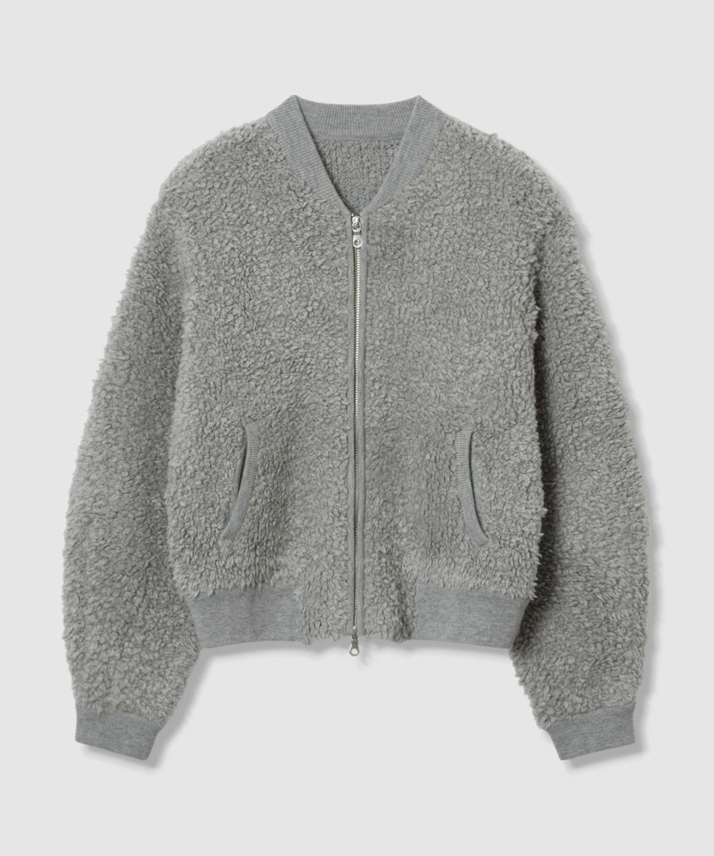 allureville ニットボアブルゾン グレー (92)