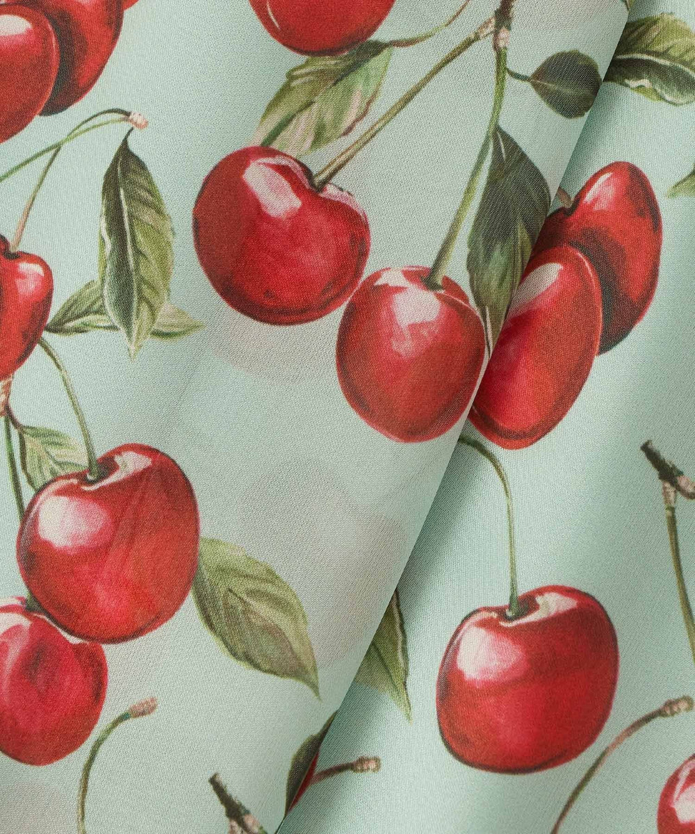 LOULOU WILLOUGHBY 【LOULOU WILLOUGHBY】LISAチェリープリント リボンワンピース サックス (63)