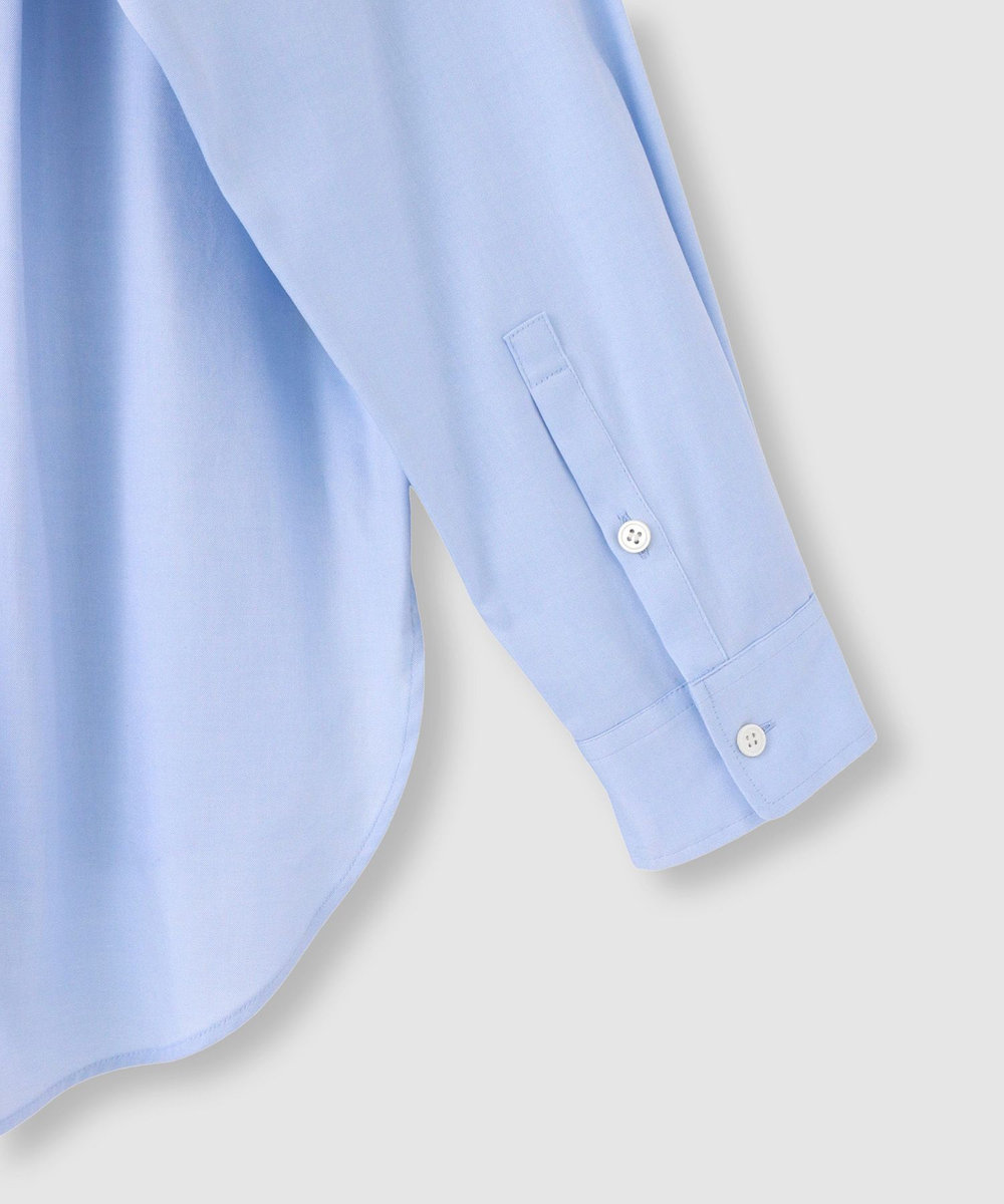 allureville コットンオックスラウンドヘムシャツ サックス (63)