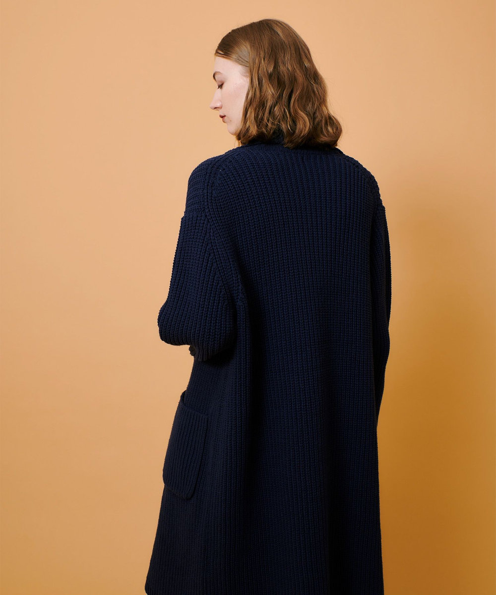 allureville 片畦ニットコート ネイビー (65)