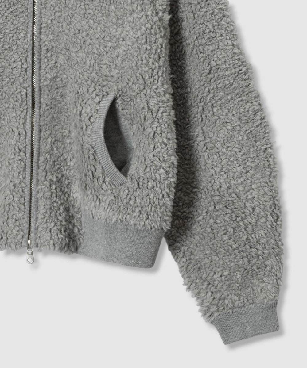 allureville ニットボアブルゾン グレー (92)