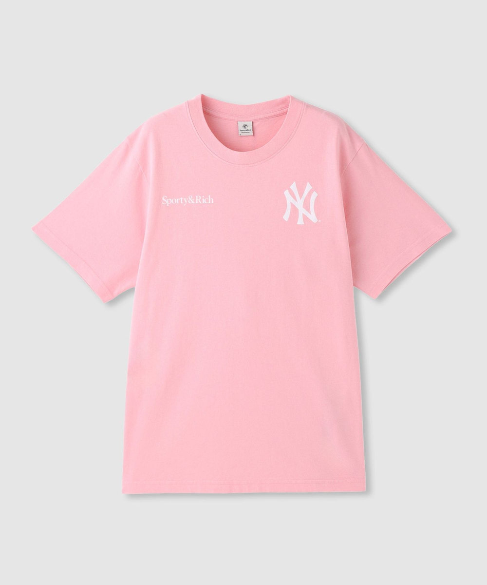 buying 【SPORTY&RICH(スポーティーアンドリッチ)】YANKEES ARCH TSHIRTS ライトピンク (42)