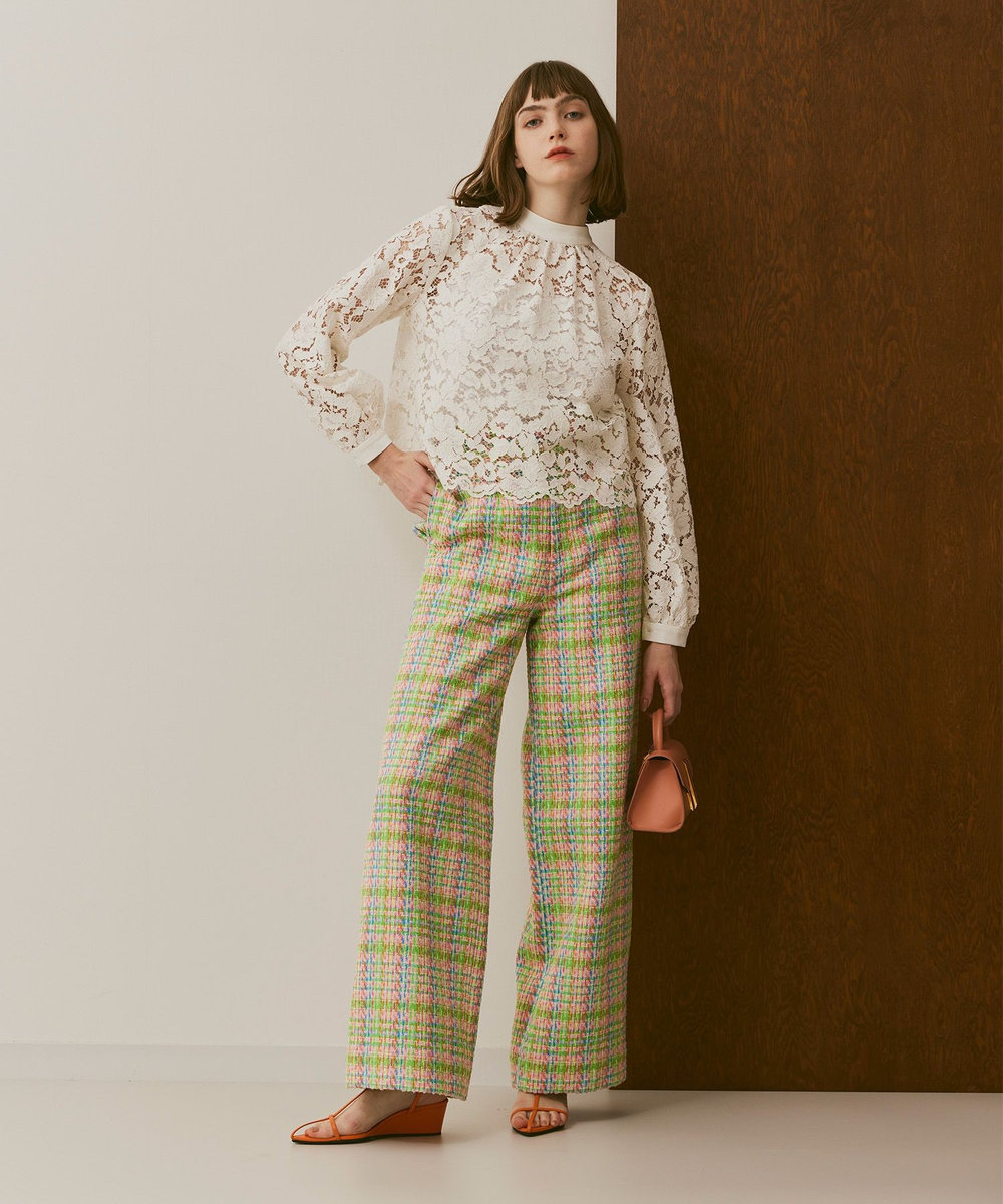 LOULOU WILLOUGHBY】NEONツイードワイドパンツ|allureville OFFICIAL