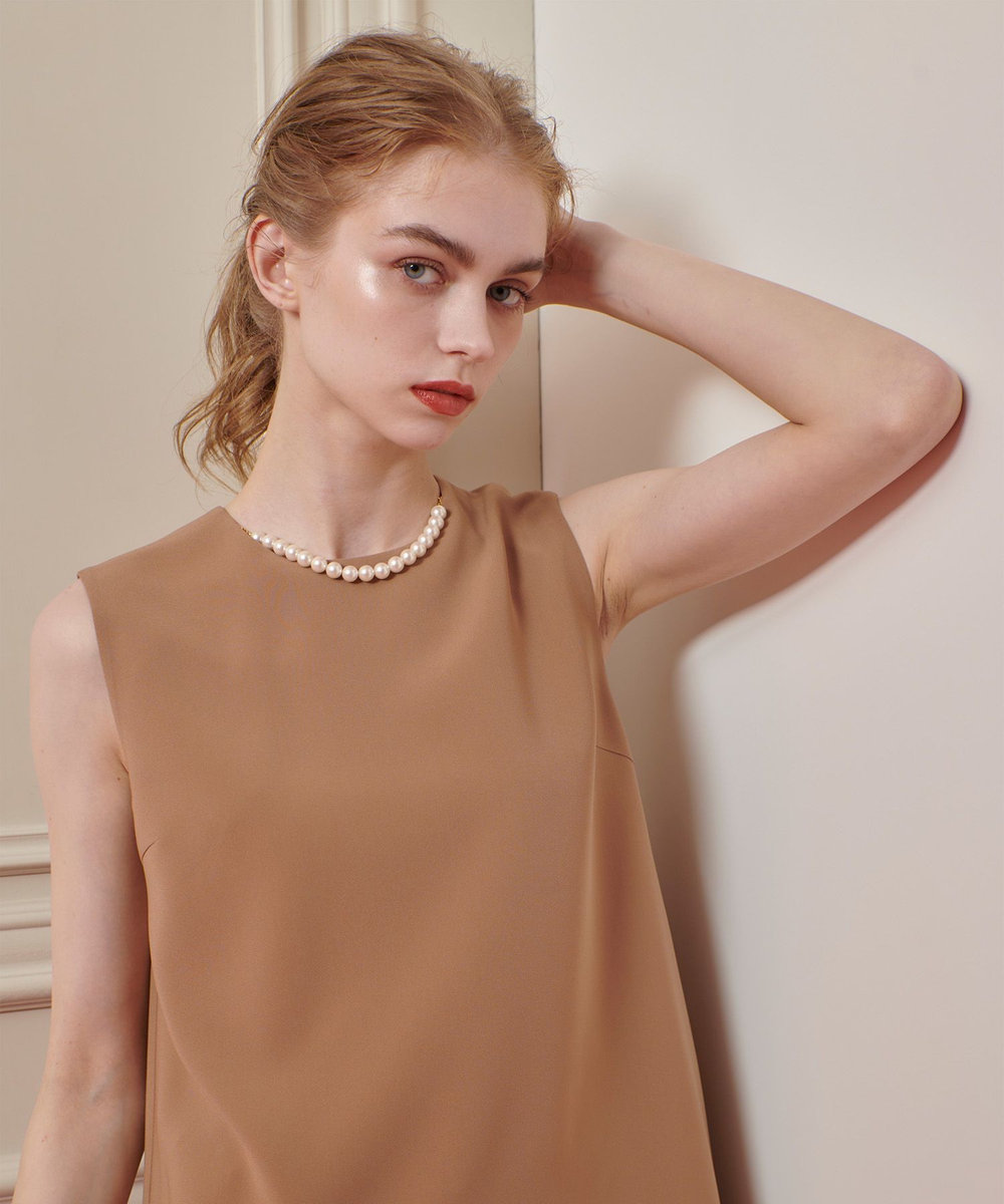 LOULOU WILLOUGHBY】パールネックレス付きフリルブラウス|allureville