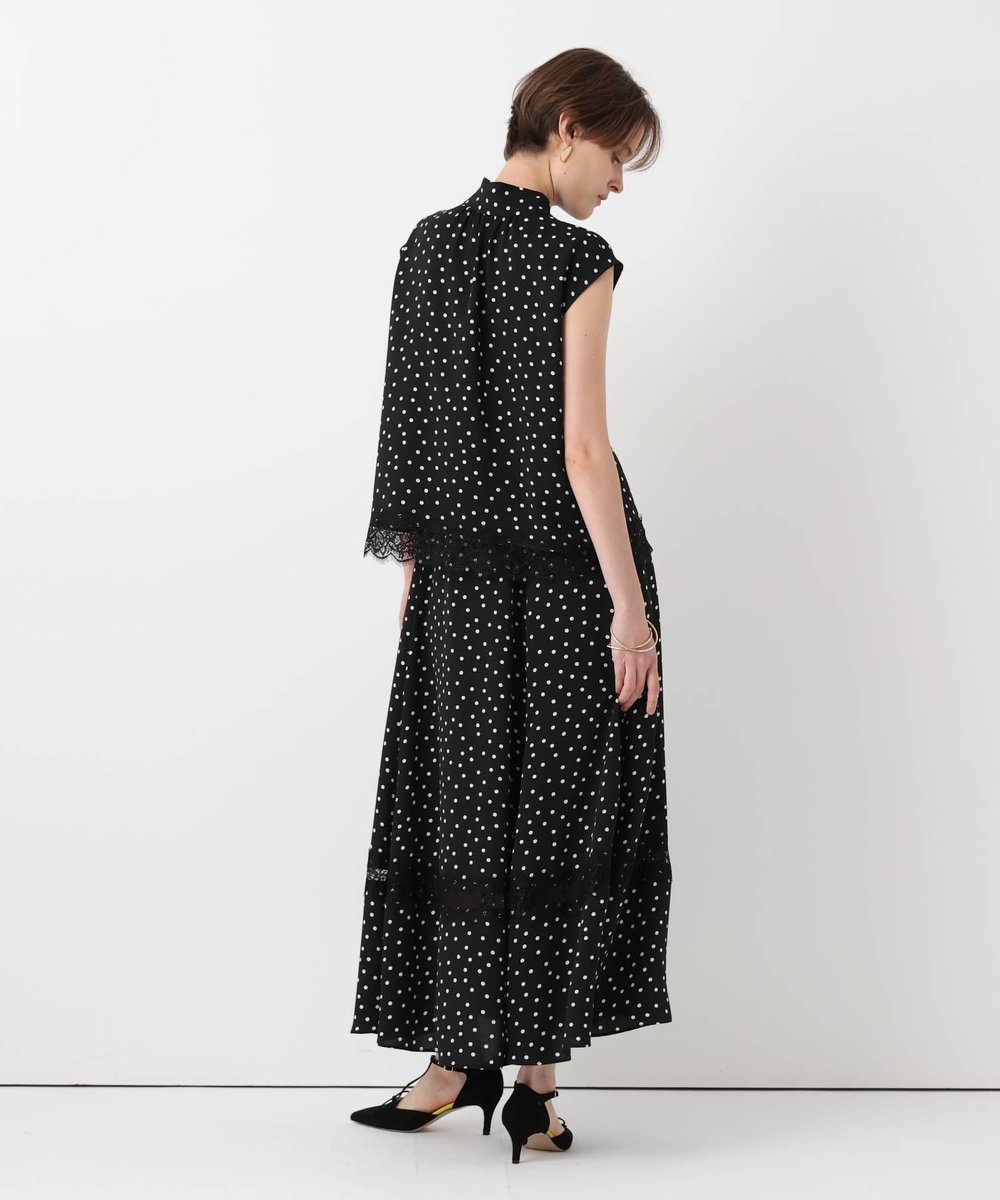 allureville レース切替ドットプリントブラウス ブラック系 (98)