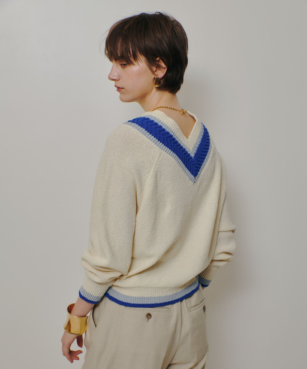 allureville コットンブークレーチルデンニット ブルー系 (68)