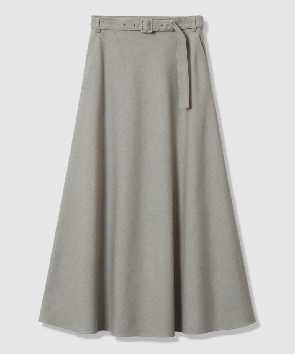 allureville サキソニーベルテッドナロースカート グレー (92)