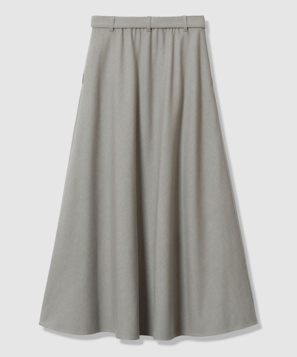 allureville サキソニーベルテッドナロースカート グレー (92)