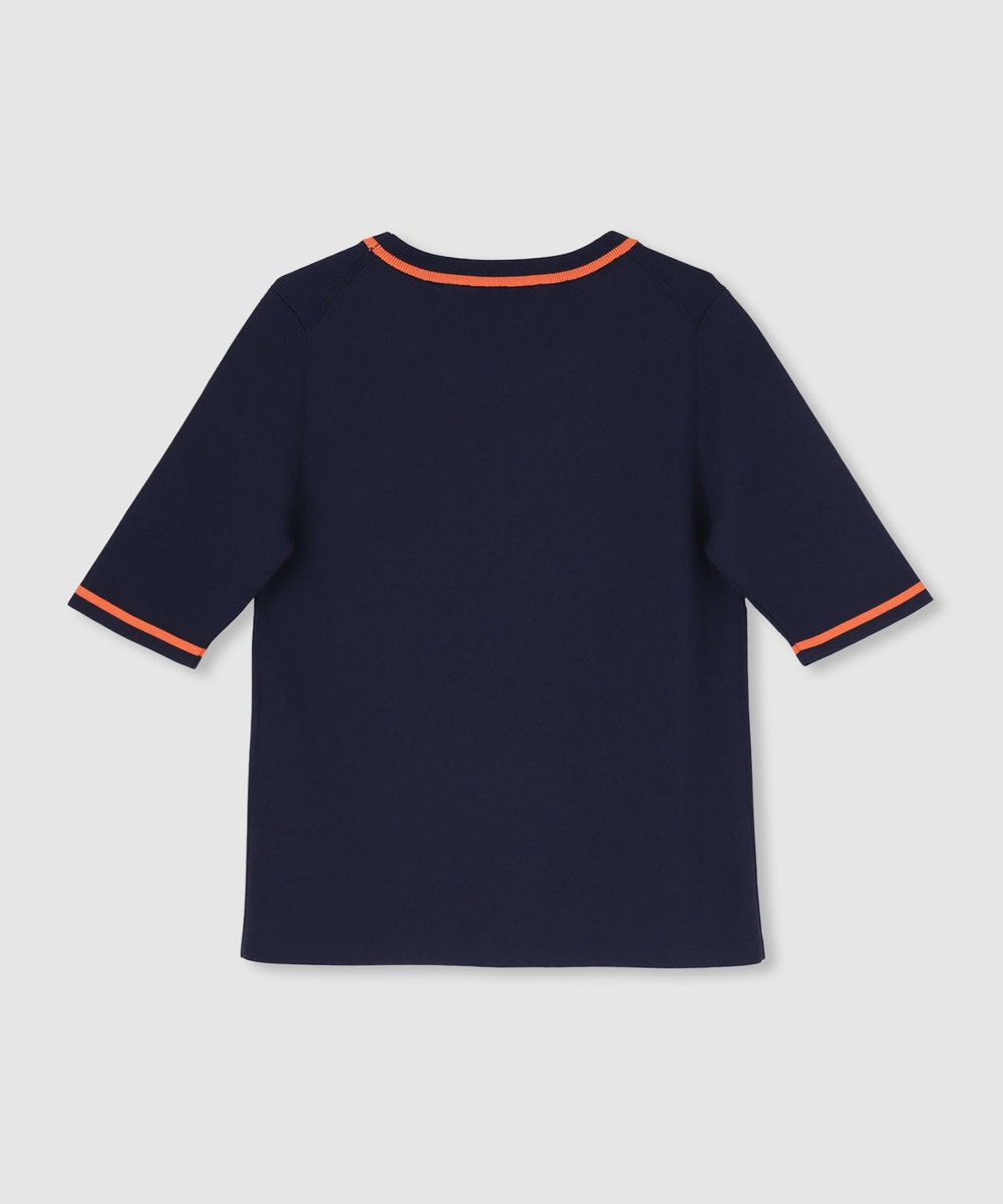 allureville 総針コンパクトクルーネックプルオーバー ネイビー (65)