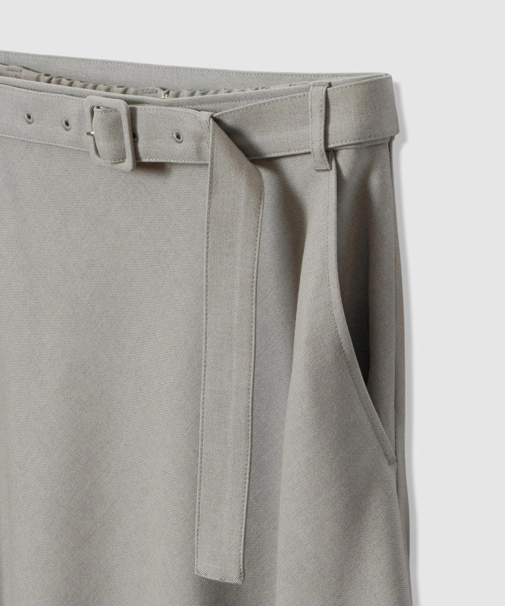 allureville サキソニーベルテッドナロースカート グレー (92)