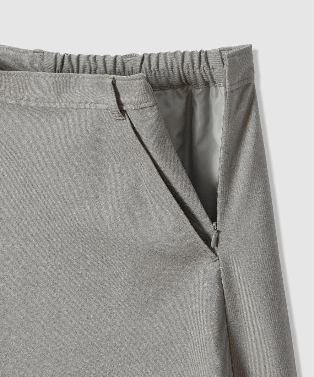 allureville サキソニーベルテッドナロースカート グレー (92)