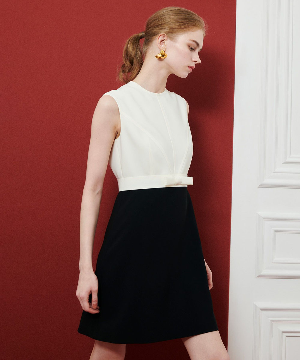 LOULOU WILLOUGHBY】バイカラーリボンワンピース|allureville OFFICIAL