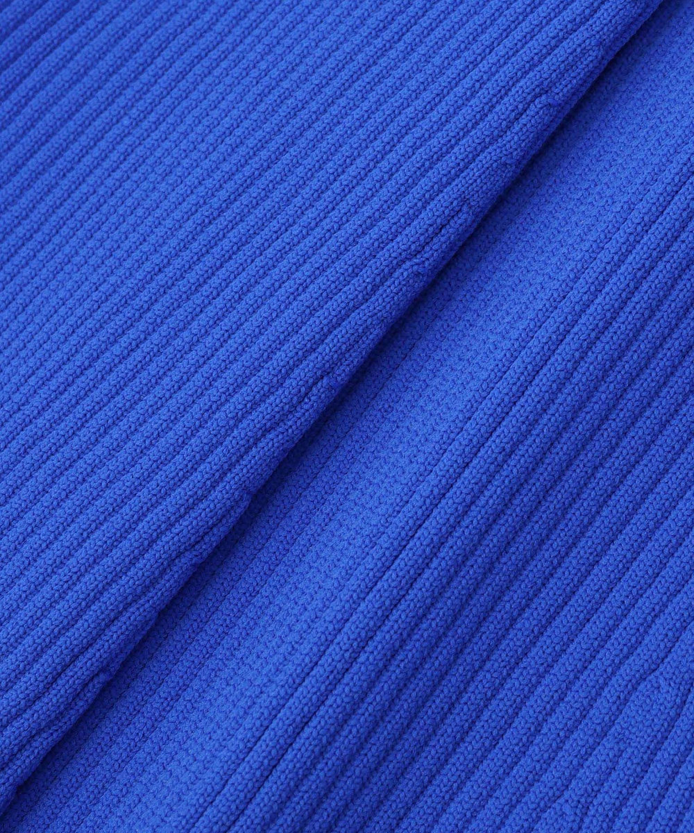 allureville コンシールフロントマチフレアリブワンピース ブルー (61)