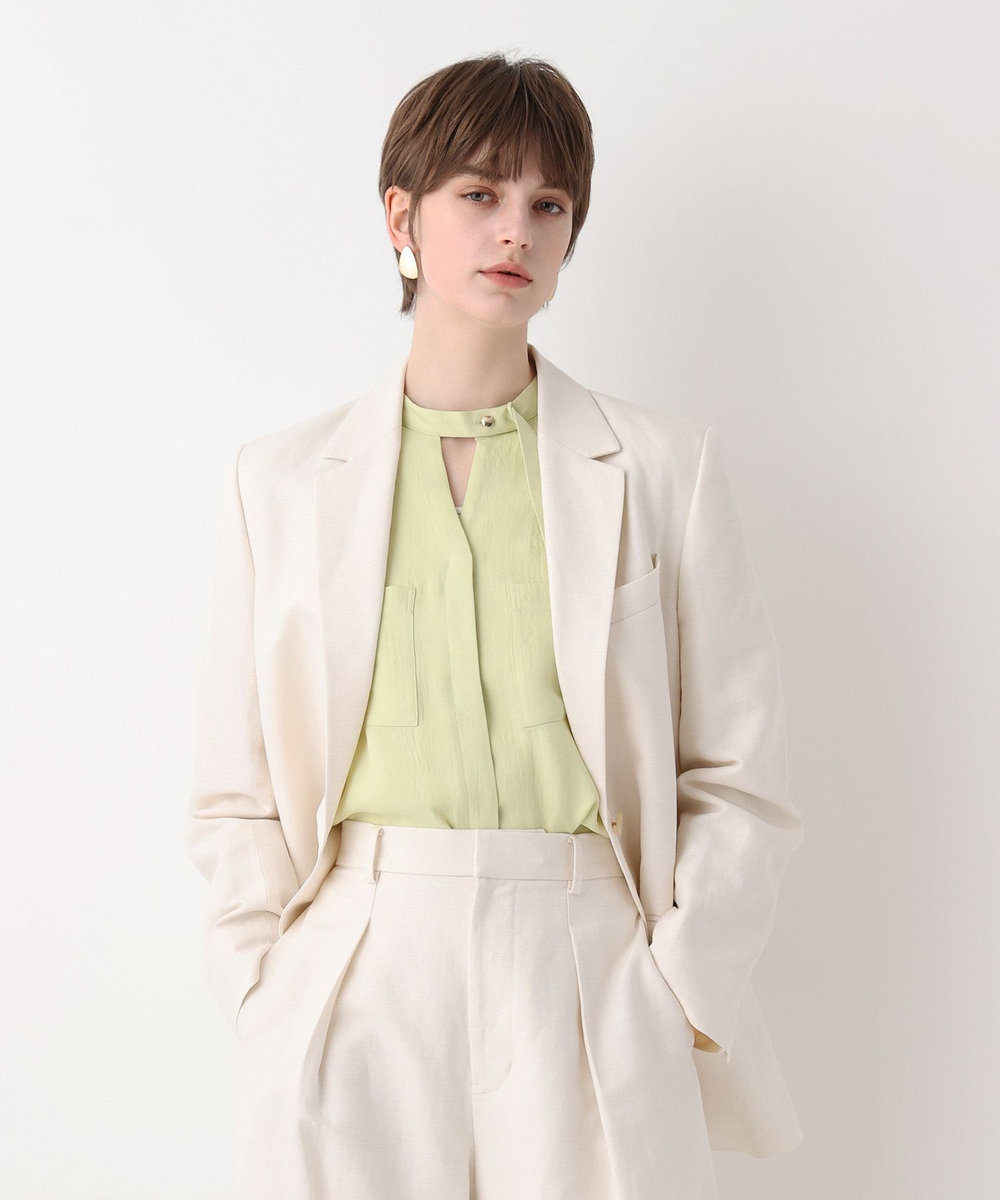 allureville シャークスキンシングルオーバージャケット オフホワイト (02)