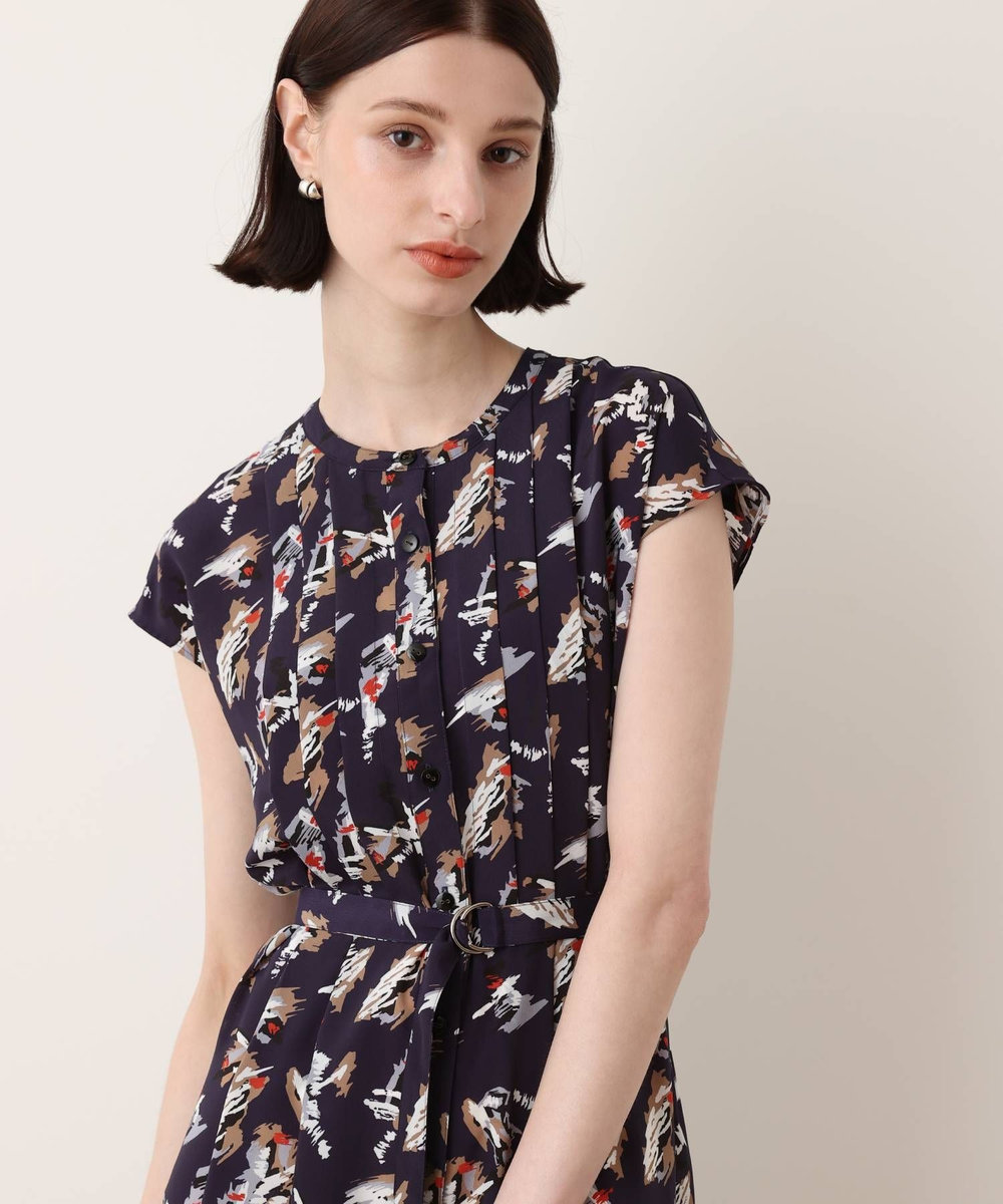 allureville リネエールプリントワンピース ネイビー (65)