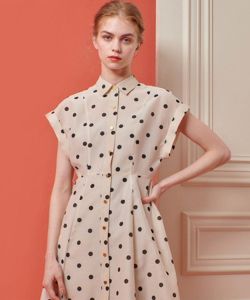 LOULOU WILLOUGHBY 【LOULOU WILLOUGHBY】オーガンドットウエストリボンワンピース ホワイト系 (08)