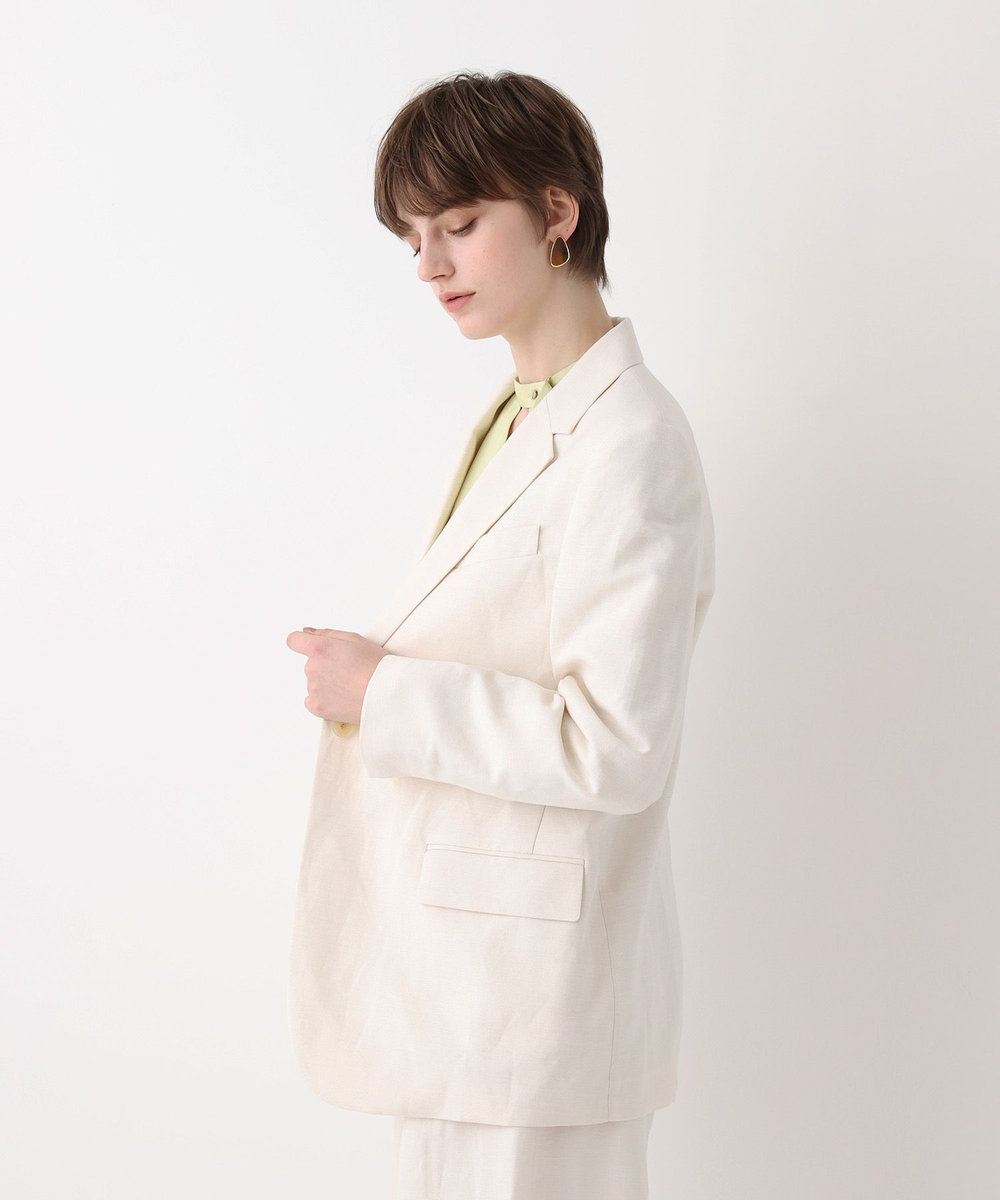 allureville シャークスキンシングルオーバージャケット オフホワイト (02)