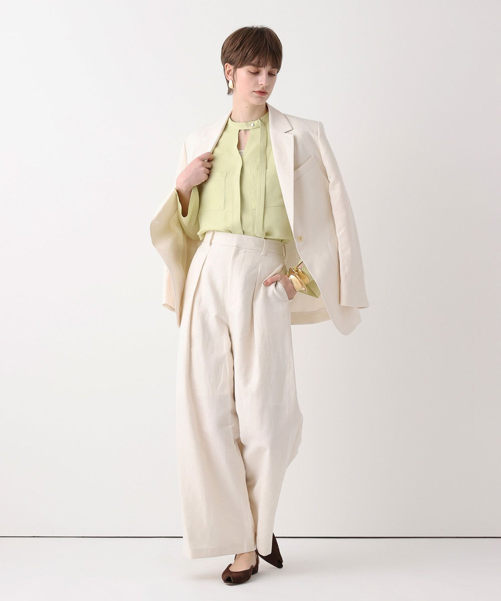 allureville シャークスキンシングルオーバージャケット オフホワイト (02)