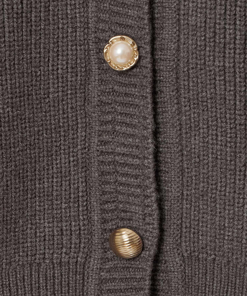allureville ラビットカフ片畦2WAY プルオーバー チャコールグレー (94)