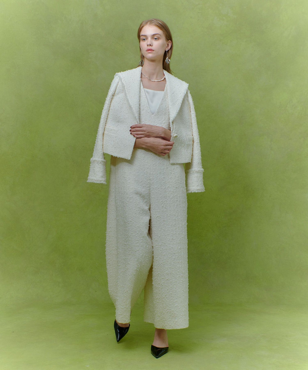 LOULOU WILLOUGHBY 【LOULOU WILLOUGHBY】ファンシーツイードセーラージャケット オフホワイト (02)