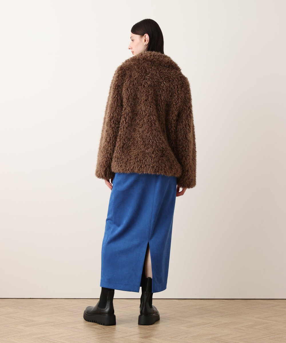 allureville フェイクカシミヤスタンドブルゾン モカ (85)