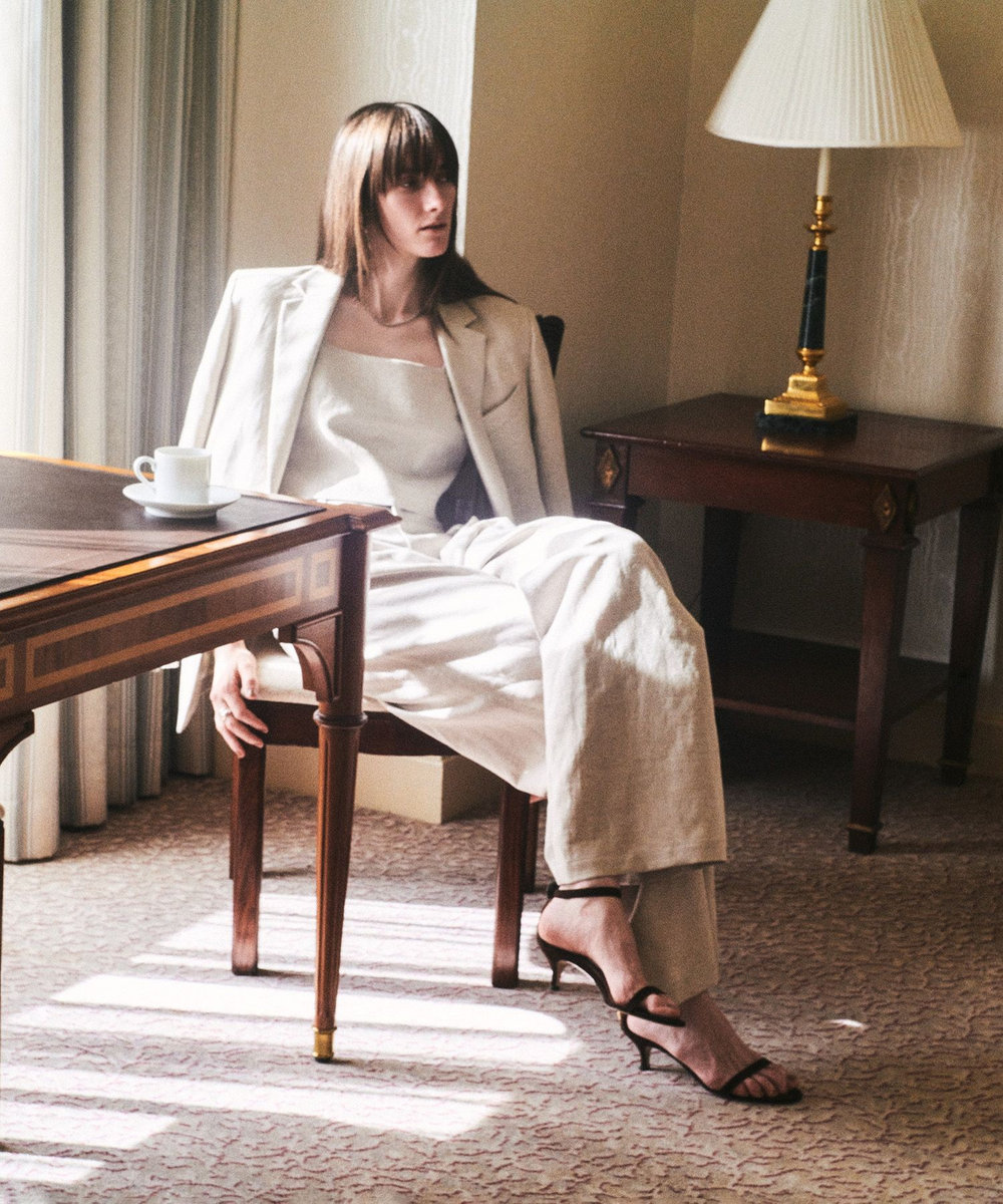 allureville シャークスキンシングルオーバージャケット ベージュ (11)