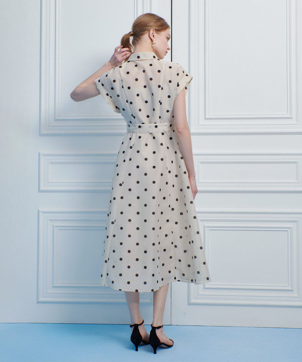 LOULOU WILLOUGHBY 【LOULOU WILLOUGHBY】オーガンドットウエストリボンワンピース ホワイト系 (08)