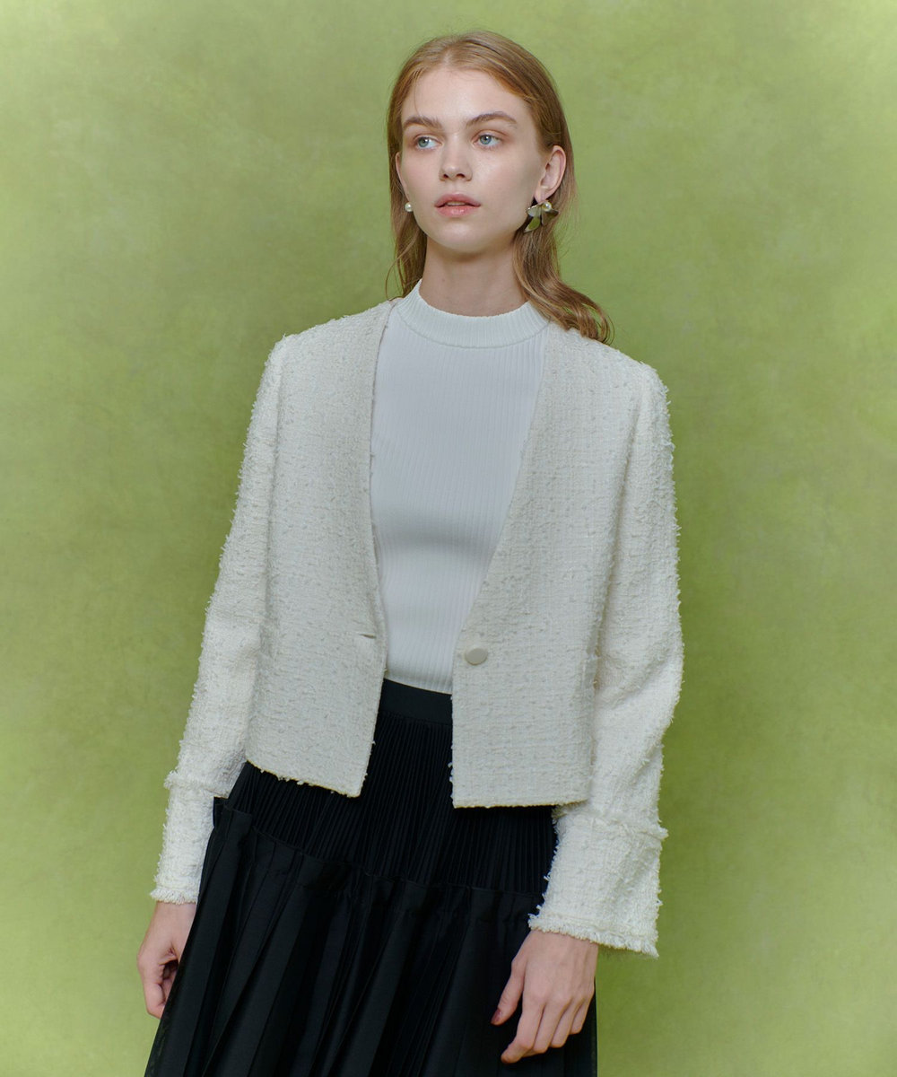 LOULOU WILLOUGHBY 【LOULOU WILLOUGHBY】ファンシーツイードセーラージャケット オフホワイト (02)