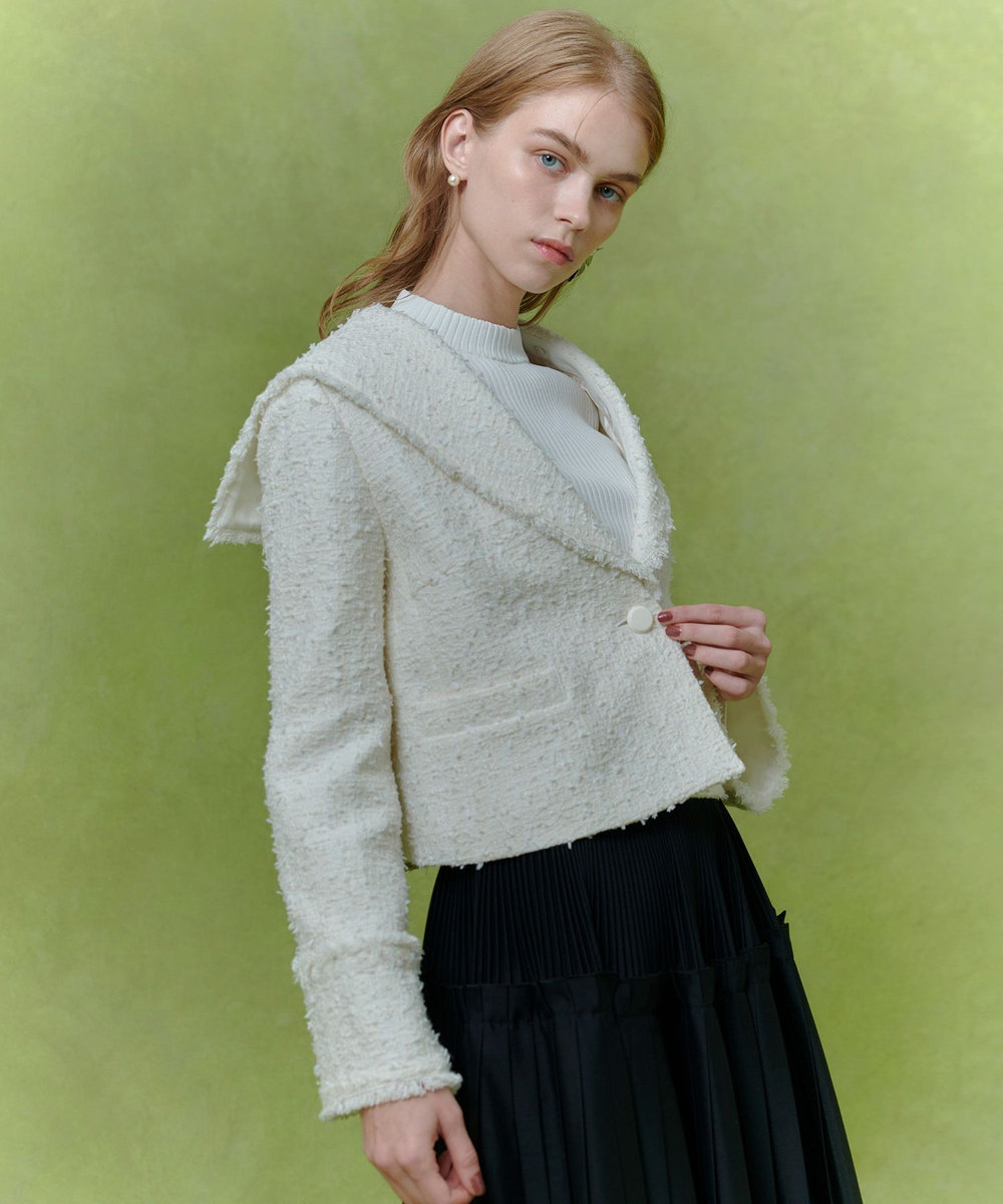 LOULOU WILLOUGHBY 【LOULOU WILLOUGHBY】ファンシーツイードセーラージャケット オフホワイト (02)