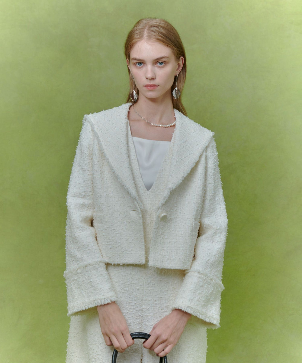 LOULOU WILLOUGHBY 【LOULOU WILLOUGHBY】ファンシーツイードセーラージャケット オフホワイト (02)