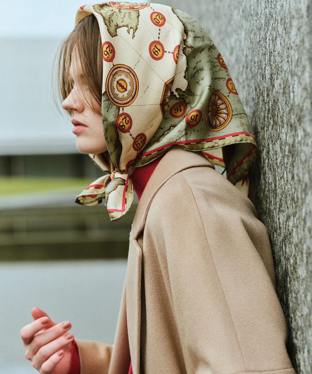 buying 【manipuri(マニプリ)】65×65 SILK SCARF レッド系 (46)