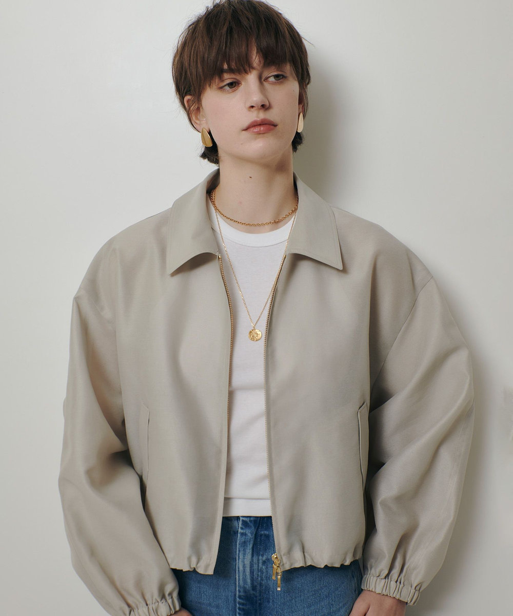 allureville オーガンジーステンカラーブルゾン ベージュ (11)