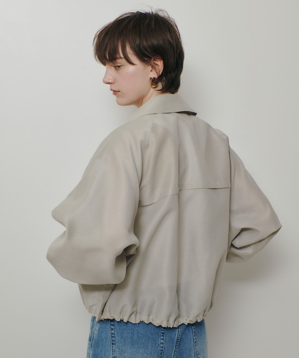 allureville オーガンジーステンカラーブルゾン ベージュ (11)