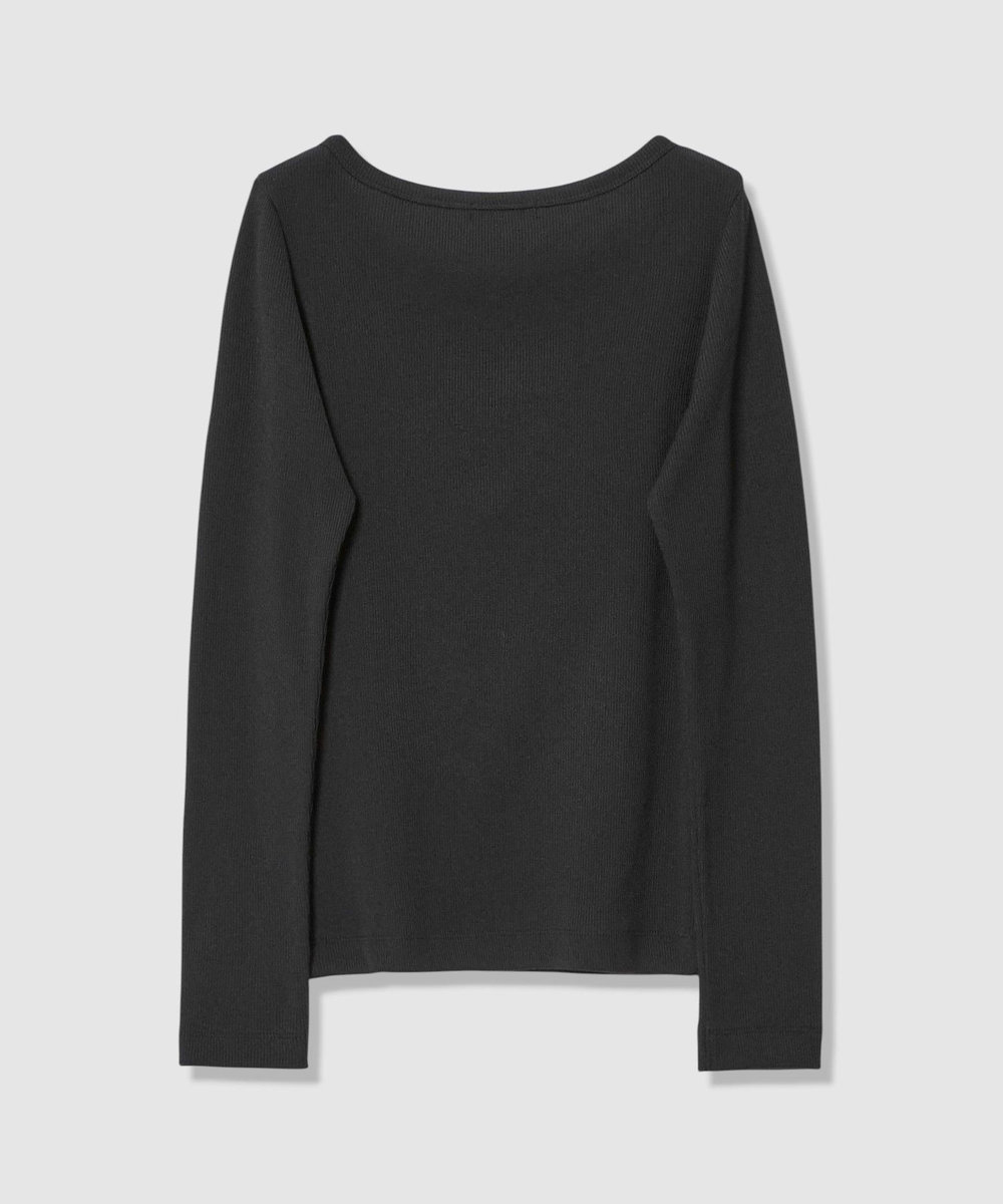 allureville テレコヘンリーネックプルオーバー ブラック (95)