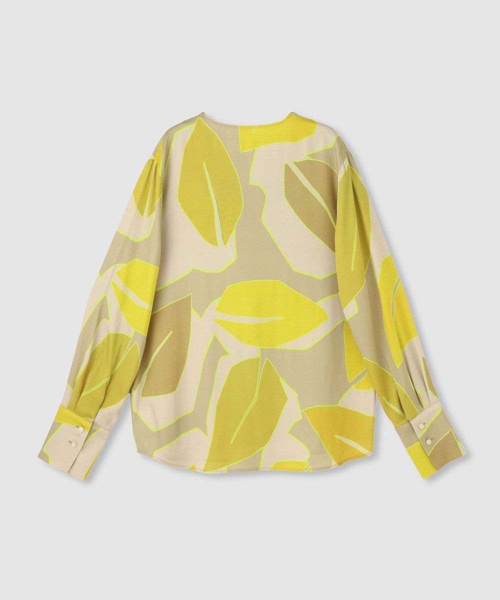 allureville FASACリーフプリントフレンチカラーシャツ イエロー系 (26)