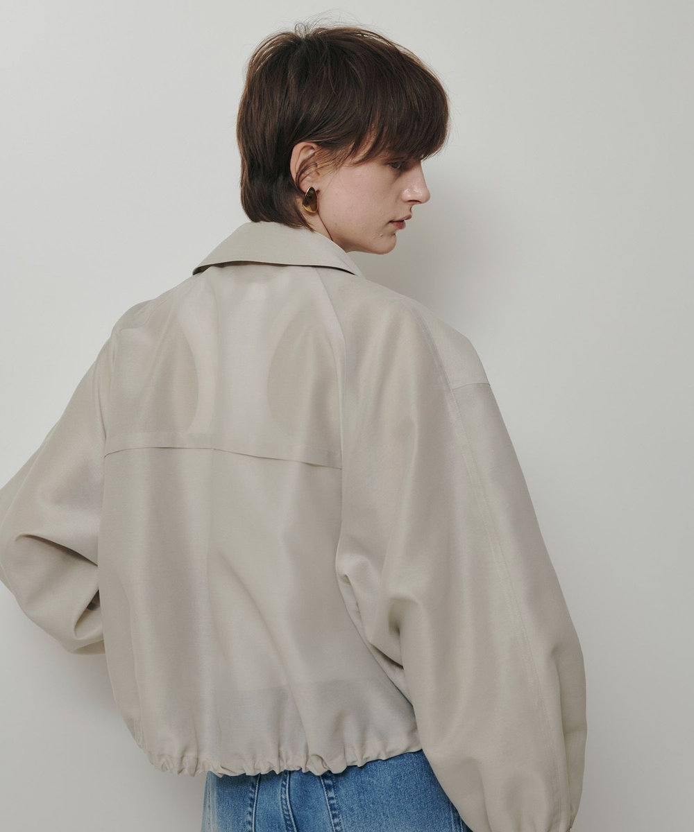 allureville オーガンジーステンカラーブルゾン ベージュ (11)