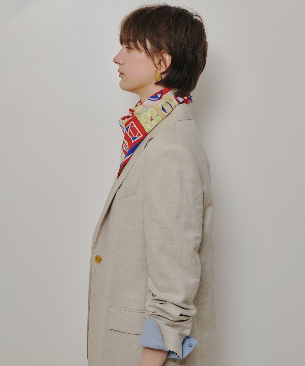 allureville シャークスキンシングルオーバージャケット ベージュ (11)
