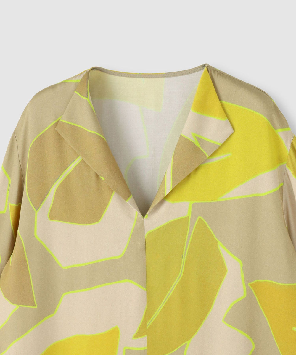 allureville FASACリーフプリントフレンチカラーシャツ イエロー系 (26)