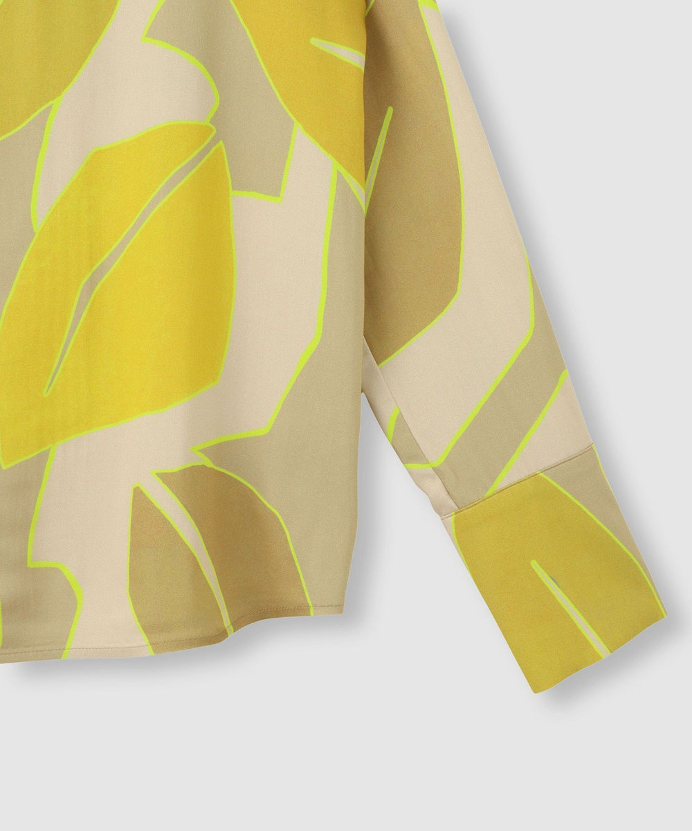 allureville FASACリーフプリントフレンチカラーシャツ イエロー系 (26)