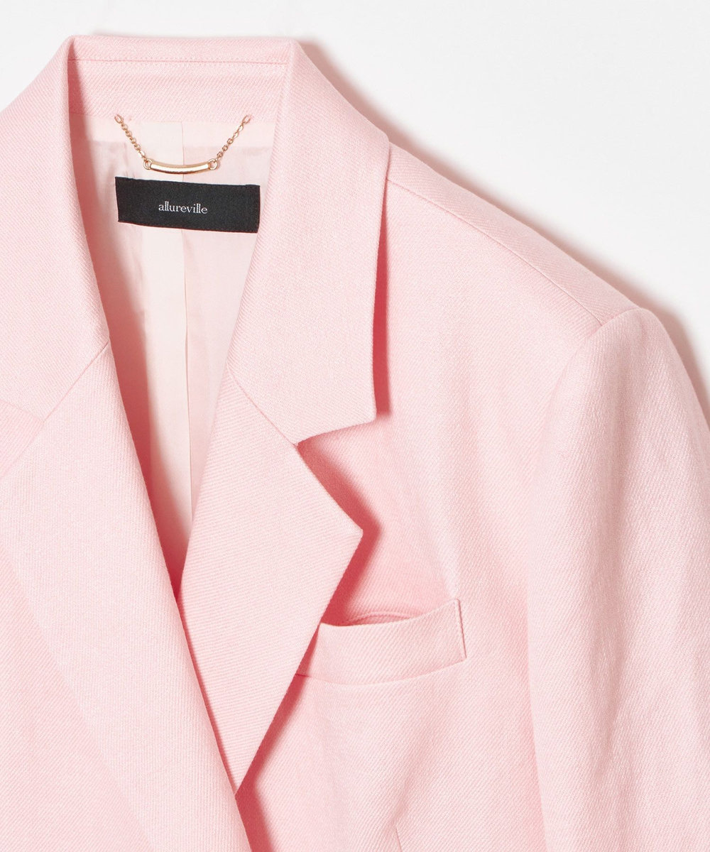 allureville リオペルアシメフラップポケットジャケット ライトピンク (42)