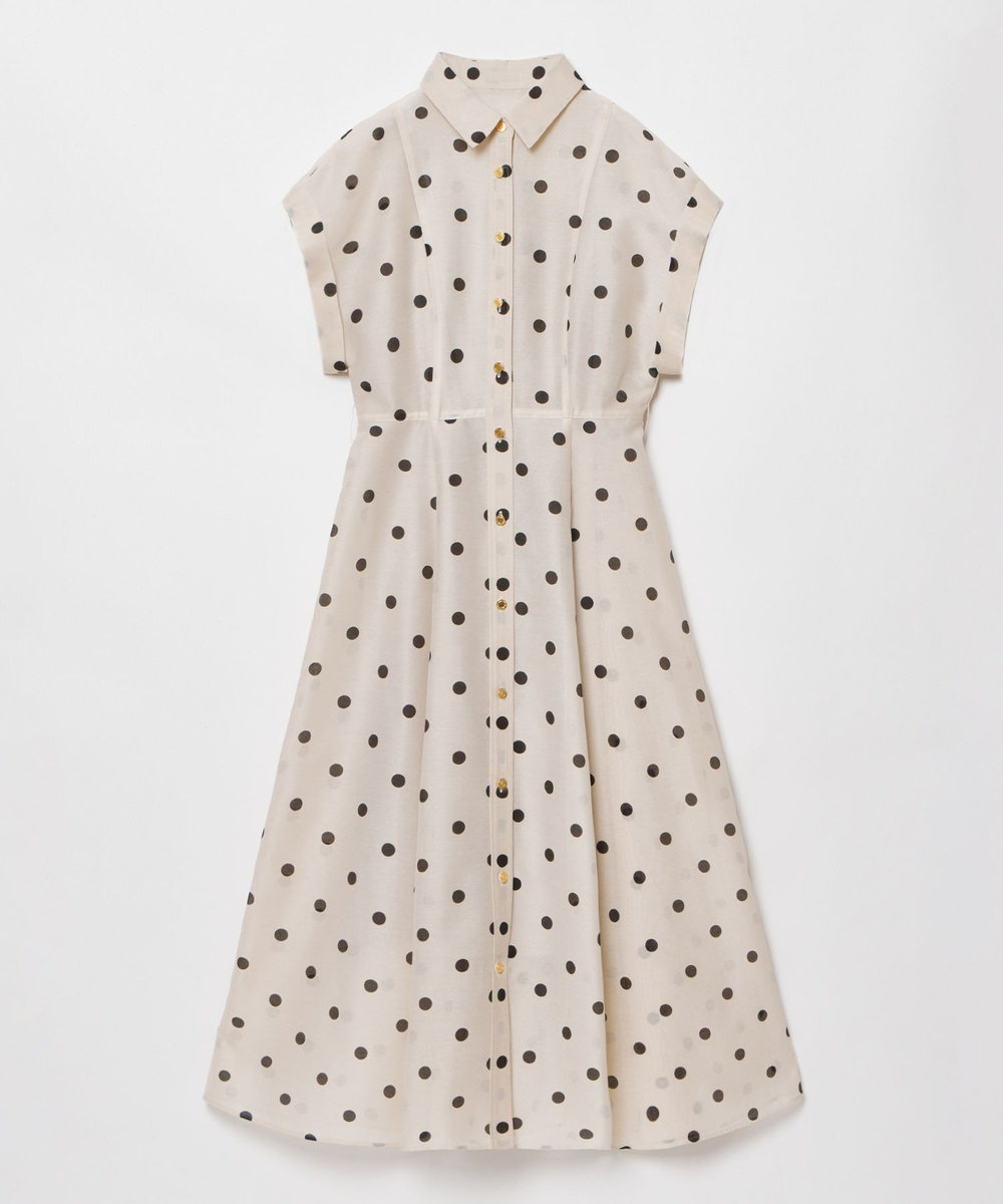 LOULOU WILLOUGHBY 【LOULOU WILLOUGHBY】オーガンドットウエストリボンワンピース ホワイト系 (08)