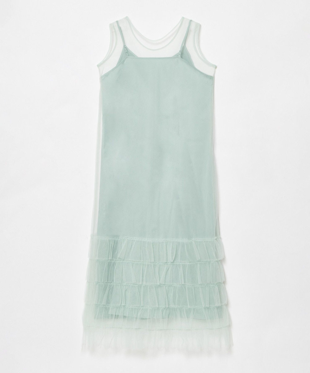 allureville チュールフリルティアードワンピース ミントグリーン (73)