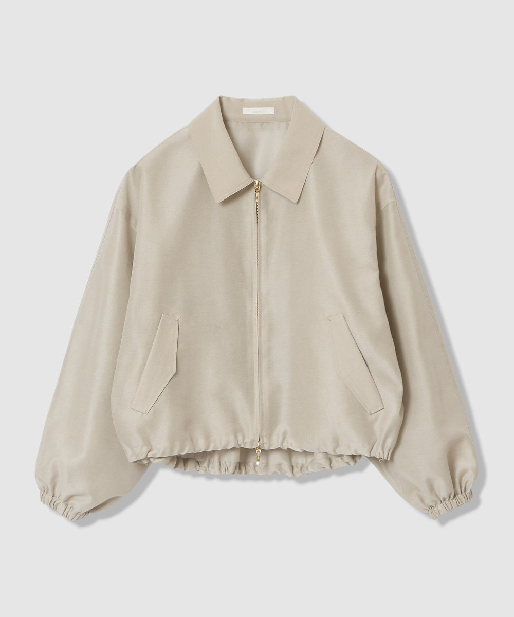 allureville オーガンジーステンカラーブルゾン ベージュ (11)