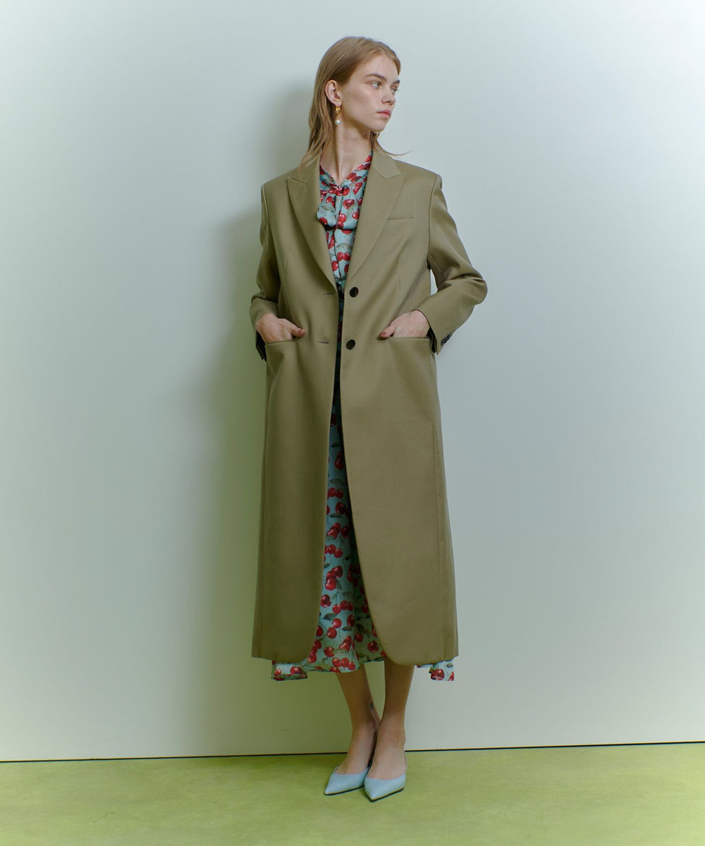 LOULOU WILLOUGHBY 【LOULOU WILLOUGHBY】ビスコースツイルチェスターコート ベージュ (11)