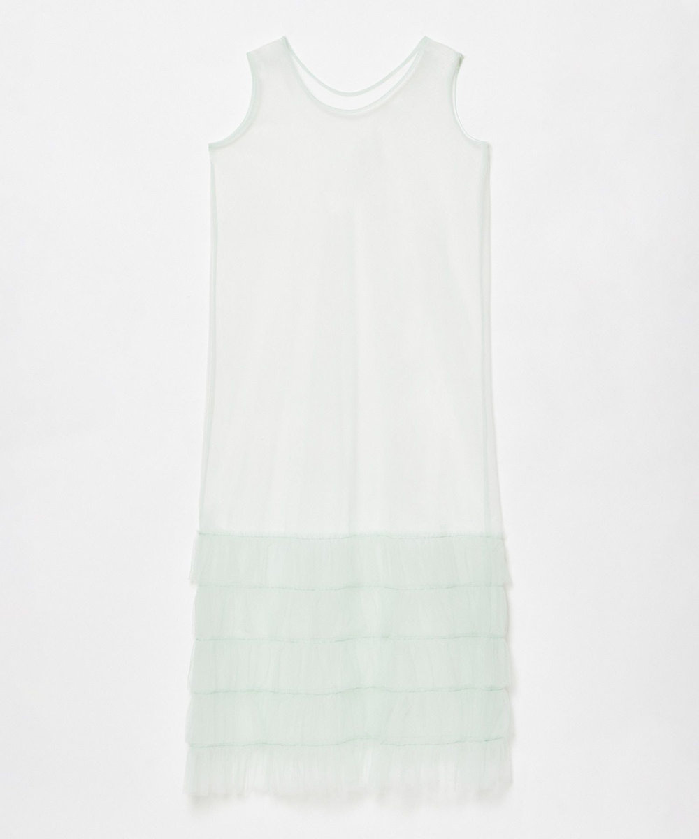 allureville チュールフリルティアードワンピース ミントグリーン (73)