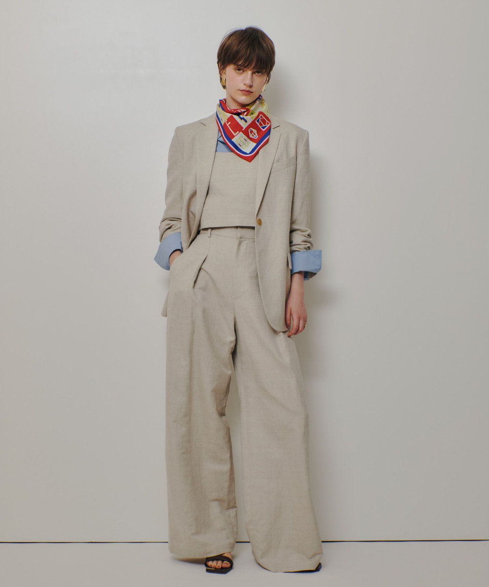 allureville シャークスキンシングルオーバージャケット ベージュ (11)