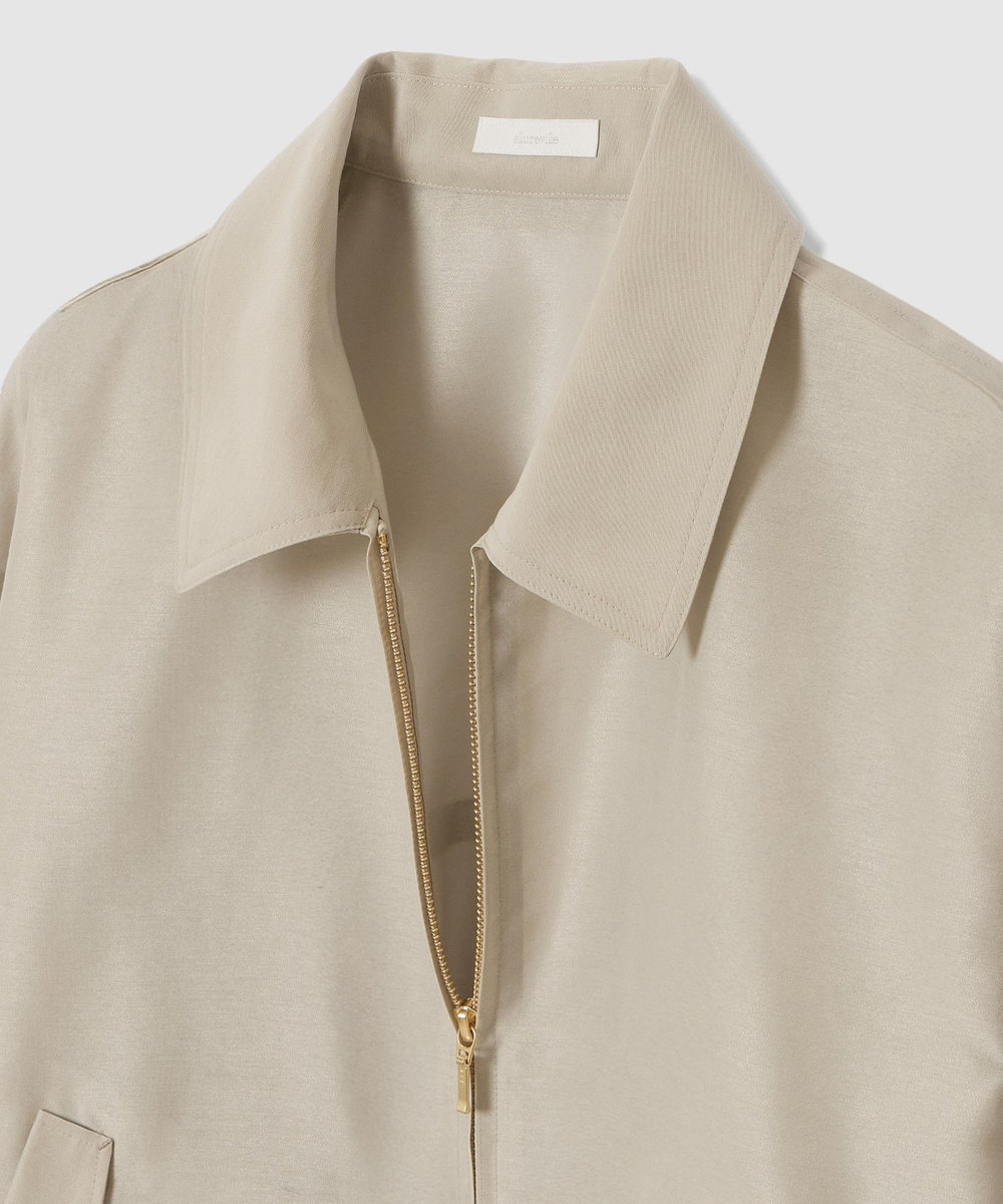 allureville オーガンジーステンカラーブルゾン ベージュ (11)